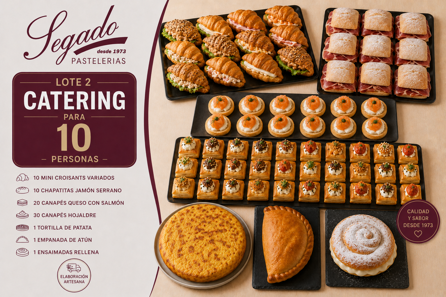 LOTE 2 (10 PERSONAS) caterting segado